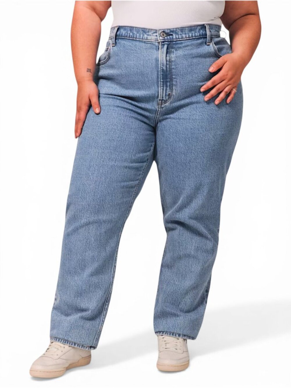 Abercrombie & Fitch Curve Love Ultra High Rise 90s Straight Jeans NWT 20 R 35